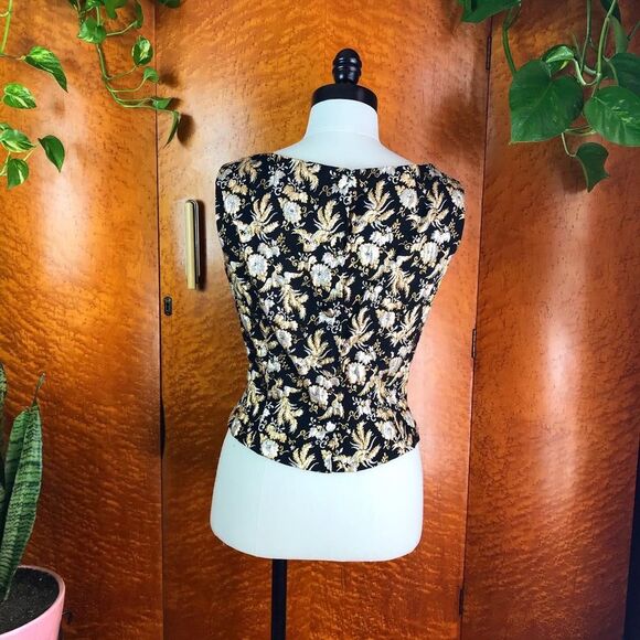 50’s 50s VINTAGE PEACOCKS Metallic Lame Blouse M L - Picture 10 of 10